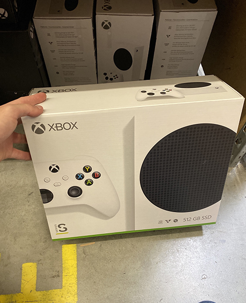 All Games Delta: Xbox Series S retail box warehouse shot